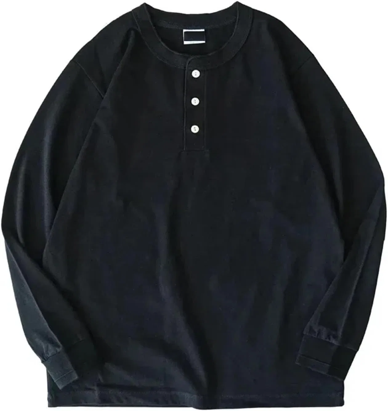 Мужская футболка с длинным рукавом оверсайз хлопок, White — фото 3