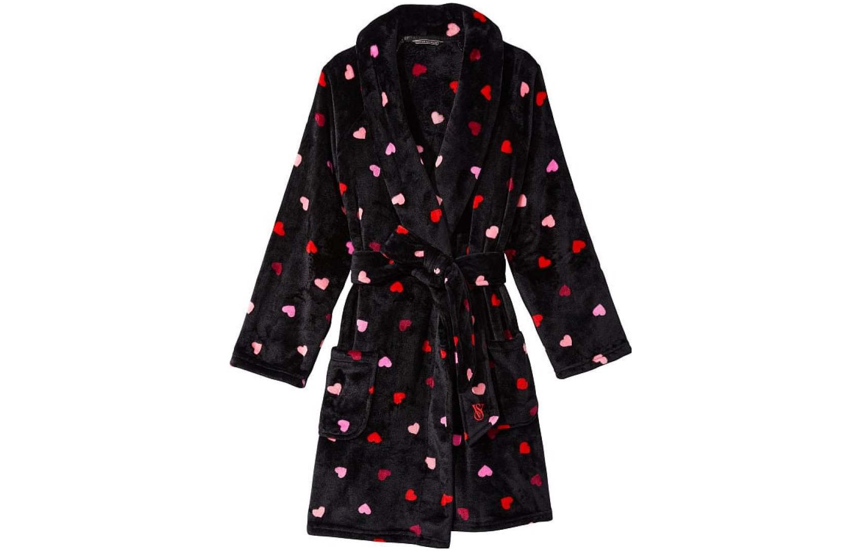 

Женский банный халат Victoria's Secret, Black Heart-Shaped Print