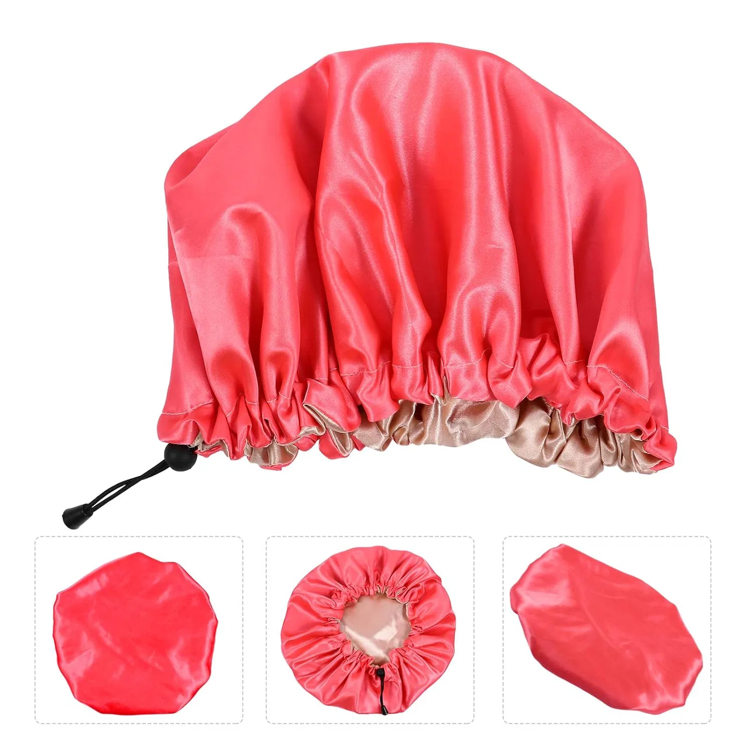 Шапочка для душа Satin, FRCOLOR, 1 шт, 33x33 см, Red (Watermelon Red) — фото 4