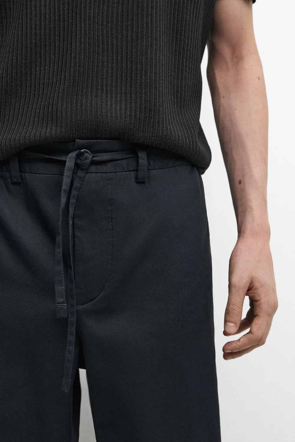 Спортивные брюки Massimo Dutti, для повседневной носки, темно-синий — фото 4