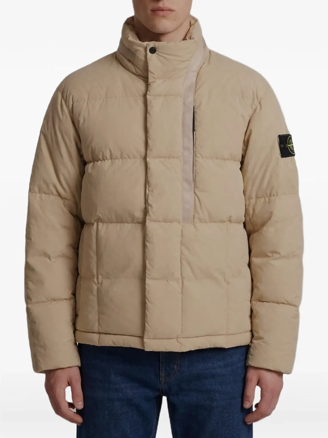 Куртка с капюшоном стеганая бежевая Stone Island, нейтральные