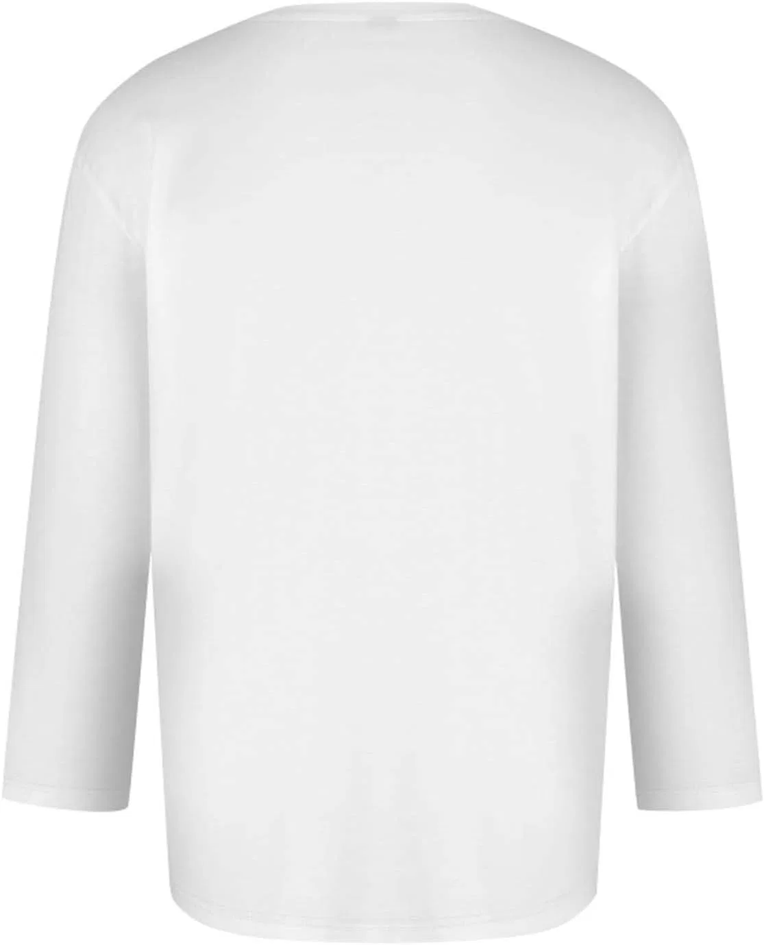 Мужская хлопковая футболка с рукавом 3/4 Crew Neck, White — фото 2