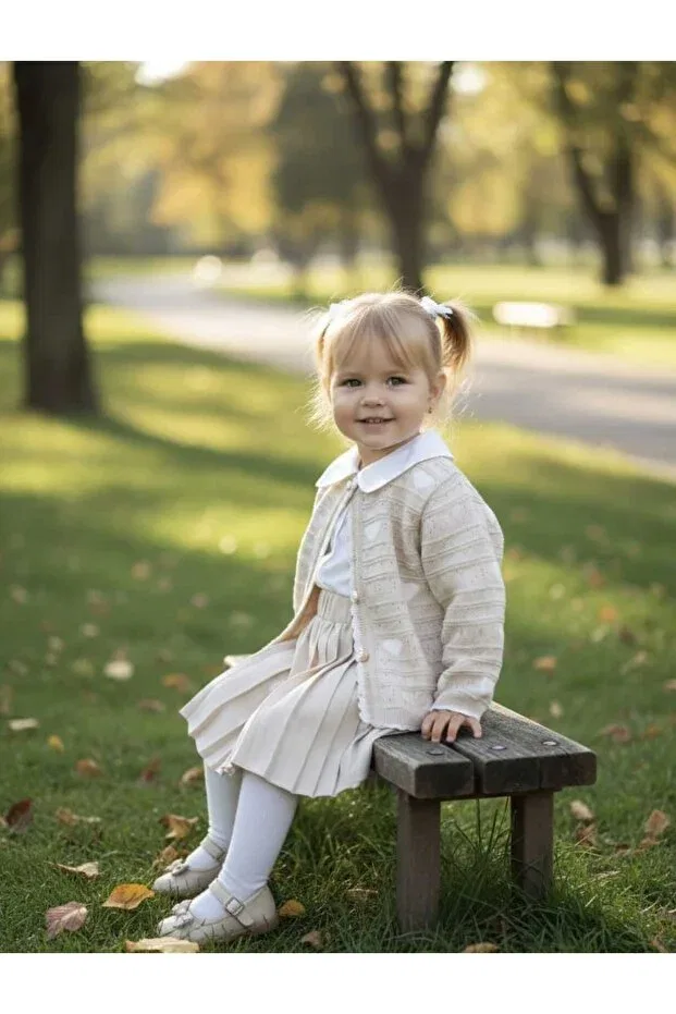 Детский комплект для девочек с сердечками Laura baby Lumia Baby, Beige — фото 2