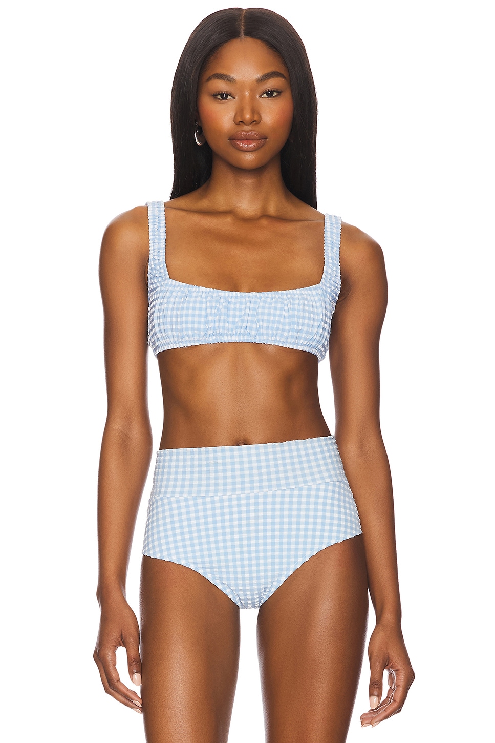 

Топ для бикини Zoe Montce Swim, peri micro gingham