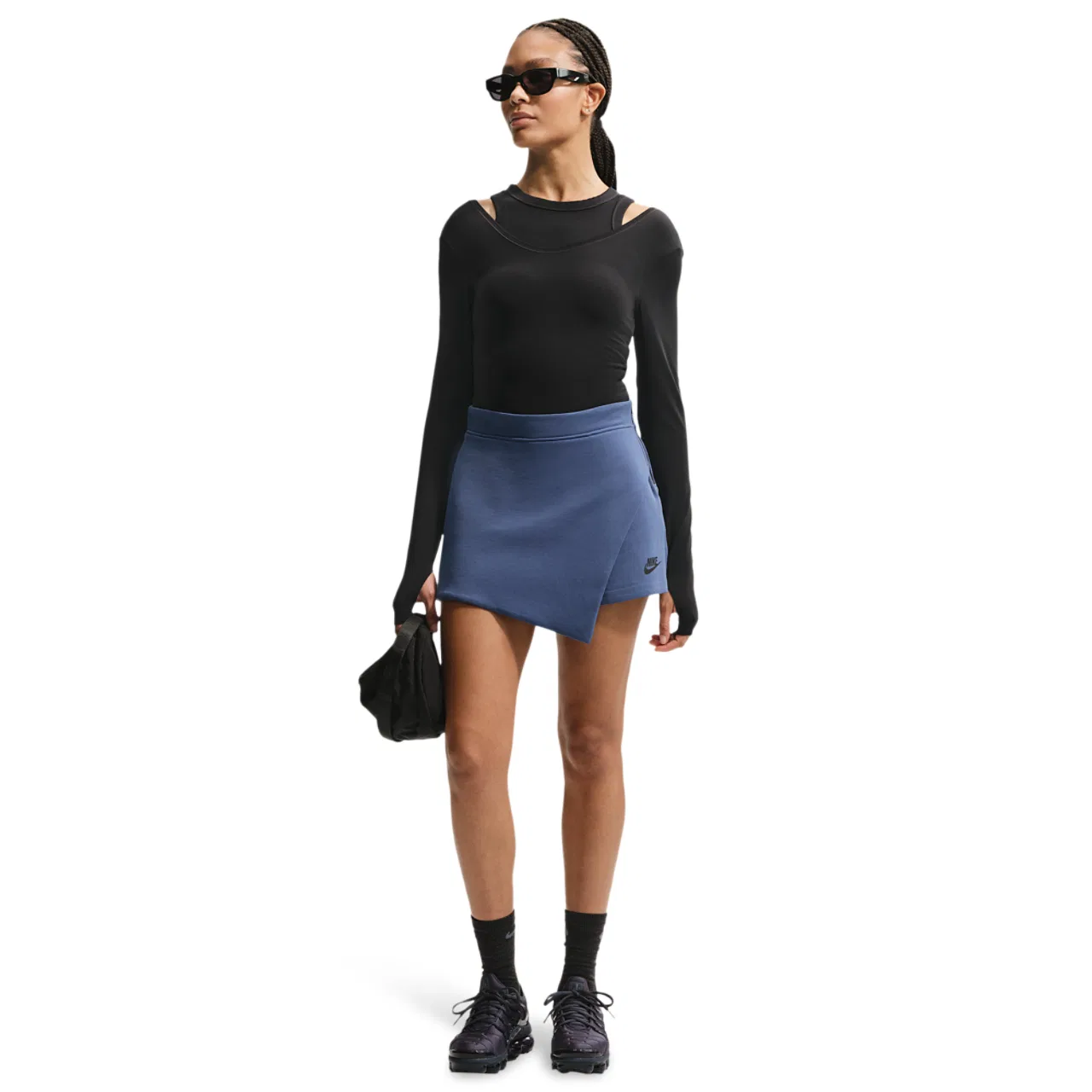 Женская юбка-шорты Tech Fleece Skort Nike, цвет Mystic Navy/Black — фото 3