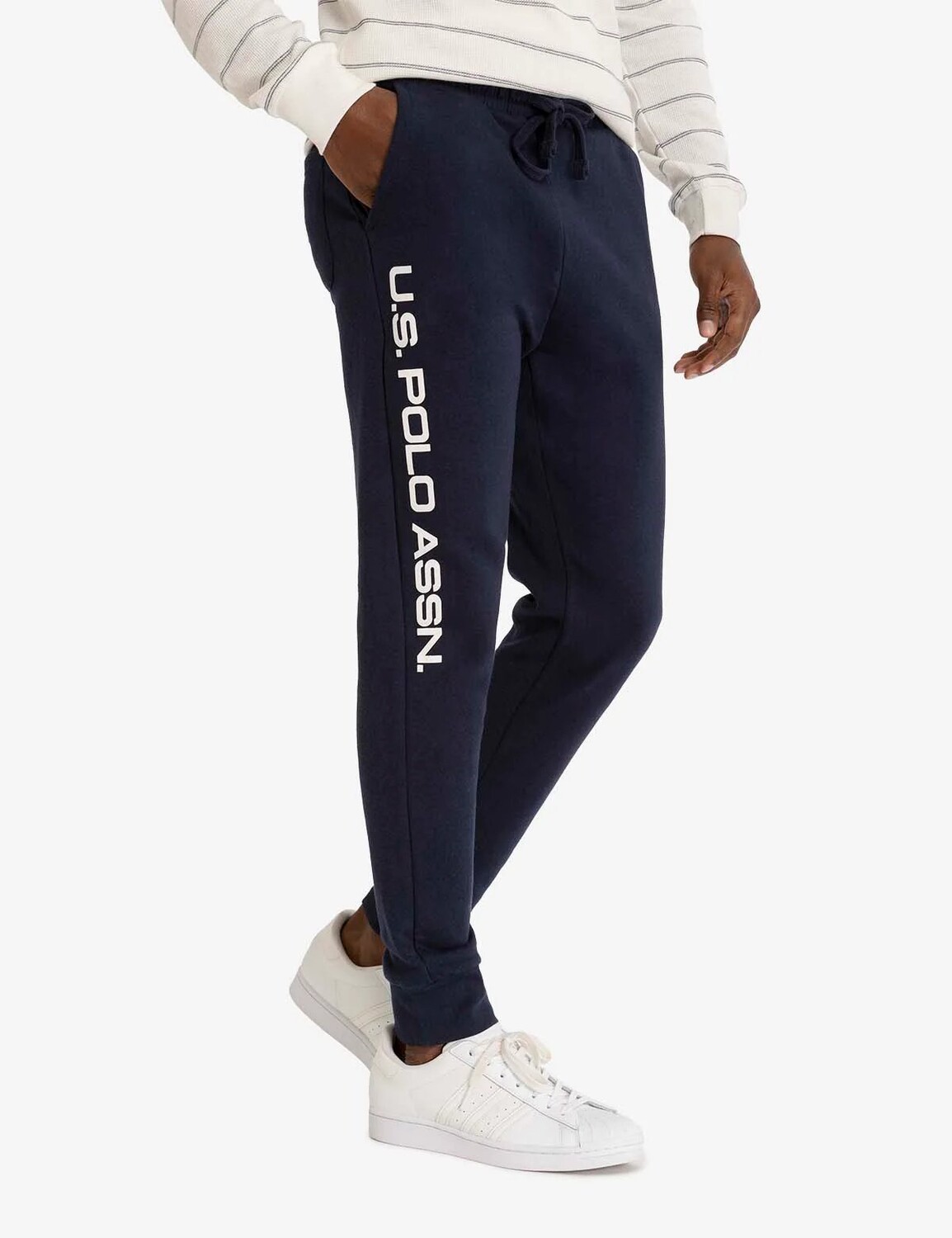 

Брюки U.S. Polo Assn.Graphic Print Fleece Jogger, синий