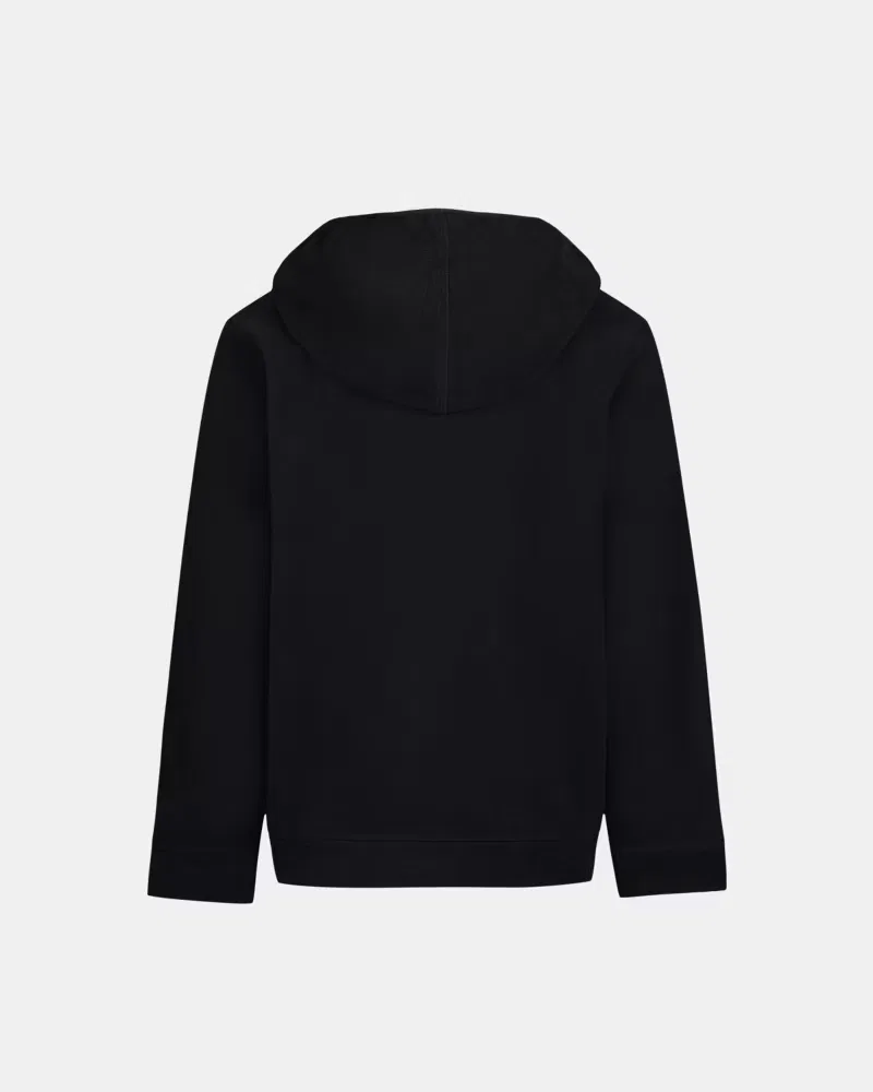 Худи для мальчиков из теплого микрофлиса с карманом-кенгуру Microfleece Hundo UnderArmour, Black/Downpour Gray — фото 3