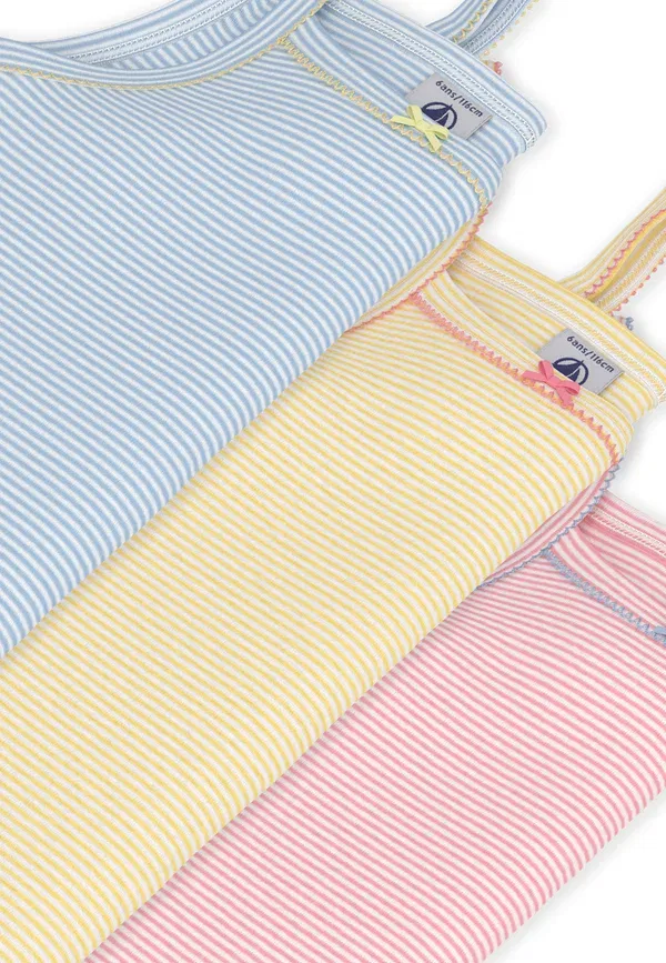 Комплект из 3 маек Petit Bateau, синий/желтый/розовый — фото 3