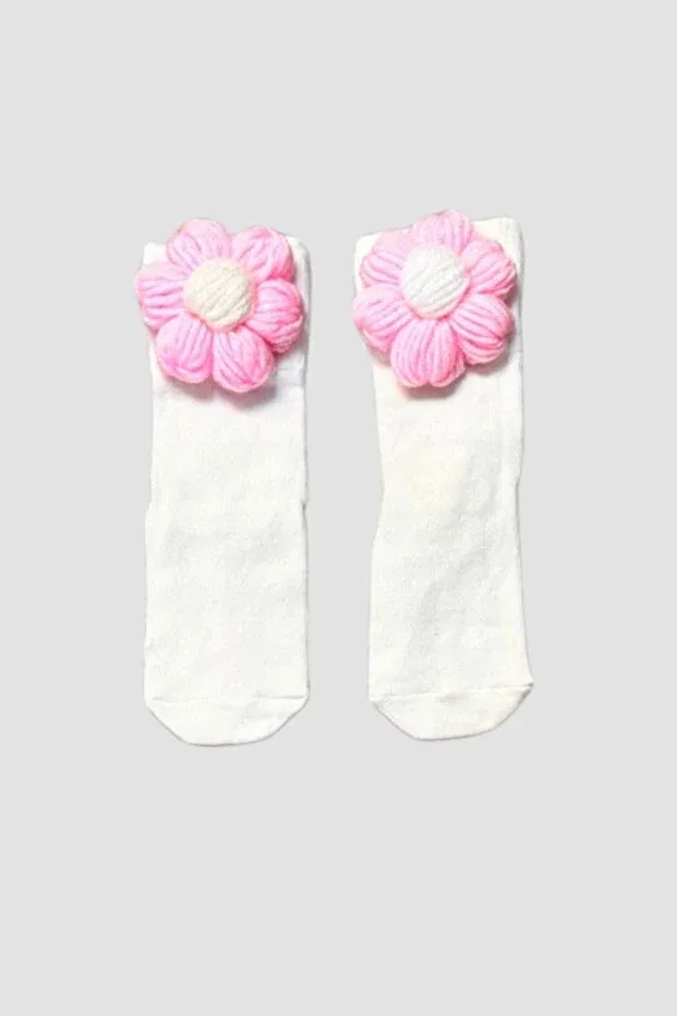 Детский кардиган для девочек с принтом Gülnur 2184 - pink flower motif girl's cardigan Uretti, Pink — фото 3