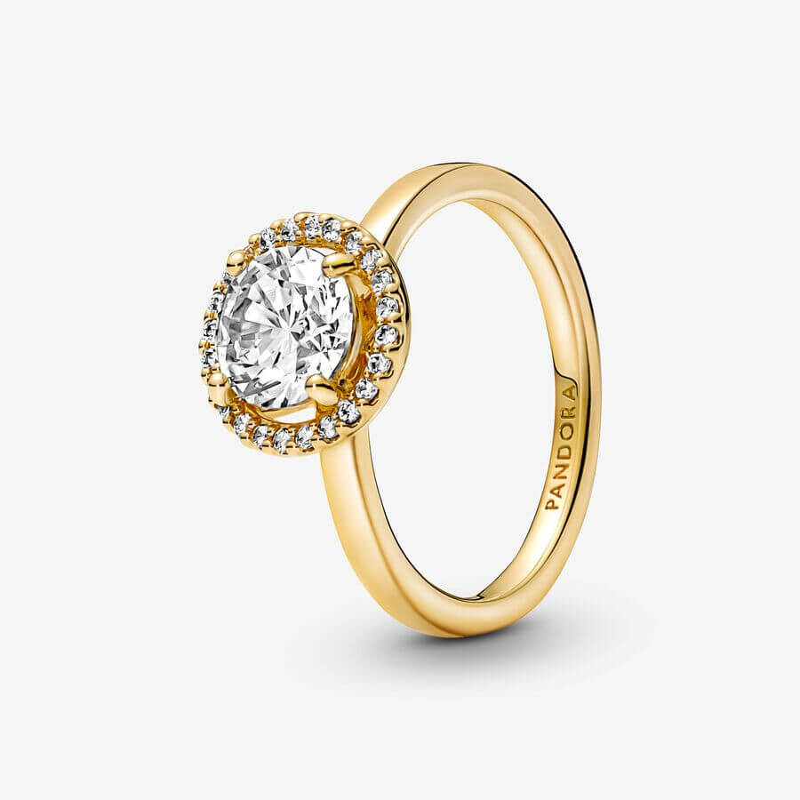 

Кольцо Pandora Timeless Sparkling Round Halo, золото