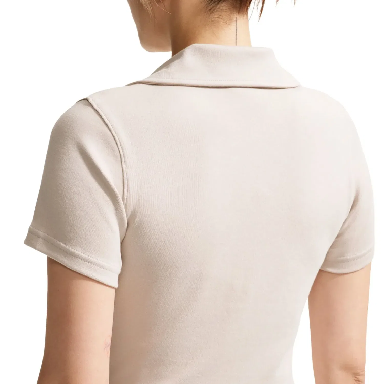 Женское поло Sportswear Fitted Cropped Top 'Bleached Lilac White' Nike, Bleached Lilac/White — фото 4