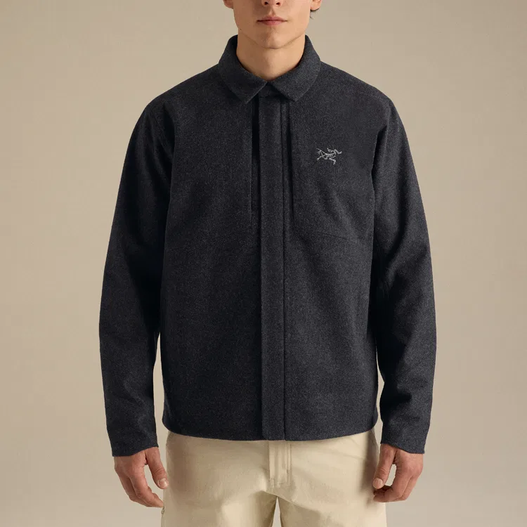 Мужская софтшелл-куртка с лацканами Arcteryx Sawyer, Black Gray/Black Heather — фото 4