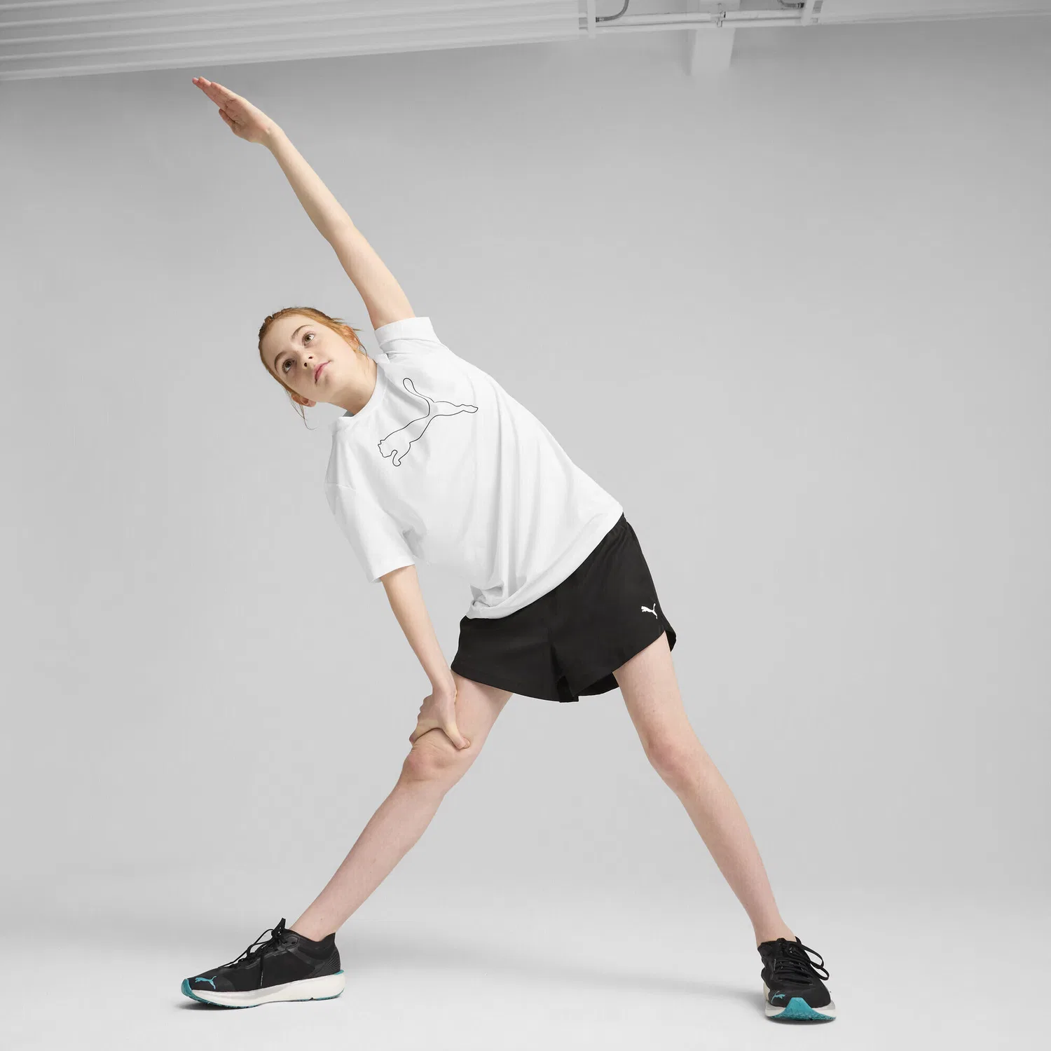 Детские шорты для девочек с утяжкой Train All Day ESS Puma, Schwarz Aschgrau — фото 4