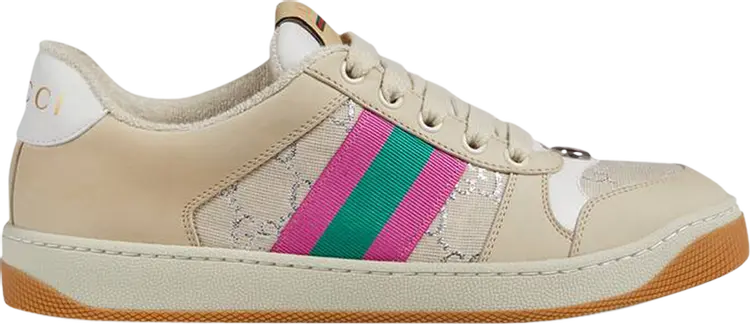 Кроссовки Gucci Wmns Screener White GG Lamé, белый