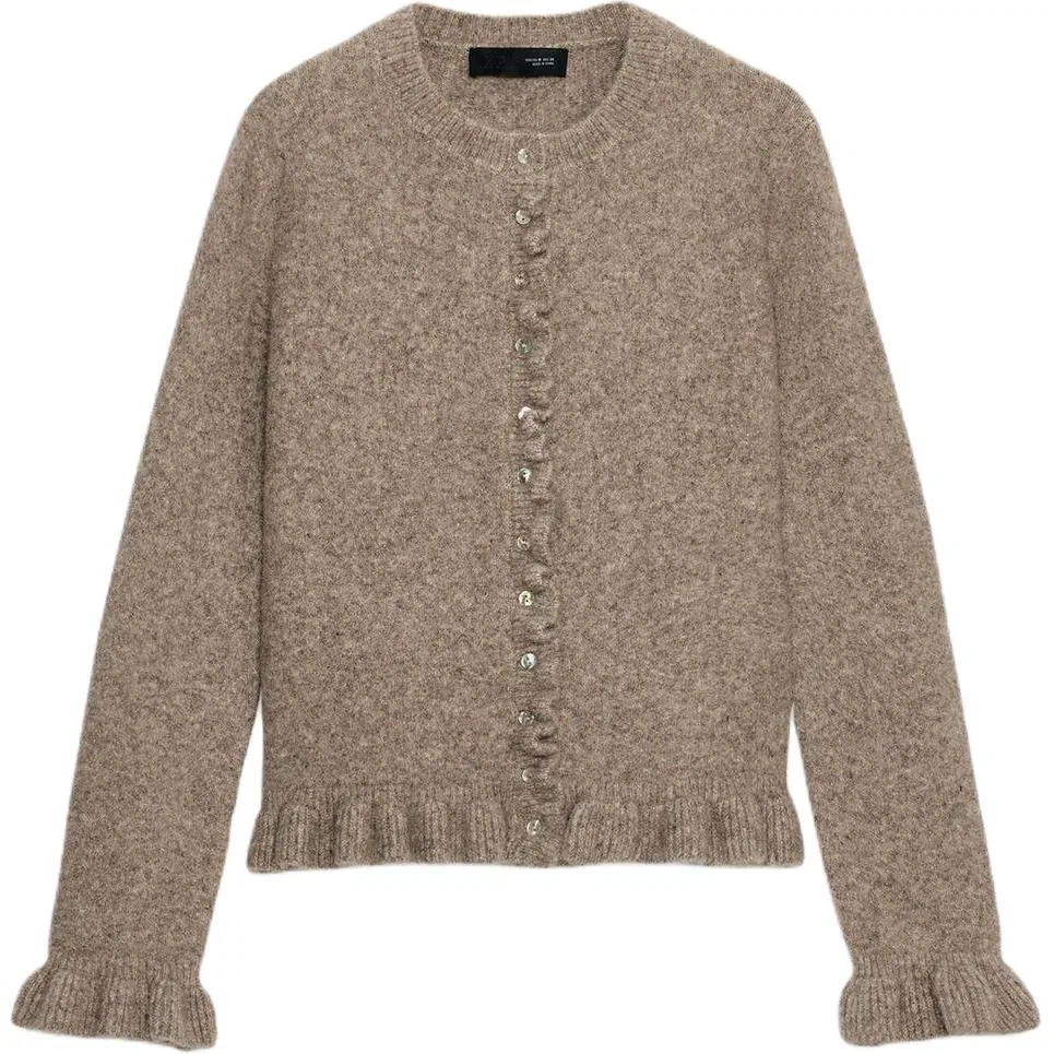 Женский кардиган из трикотажа с норковым воротником Mink ZARA, Mink