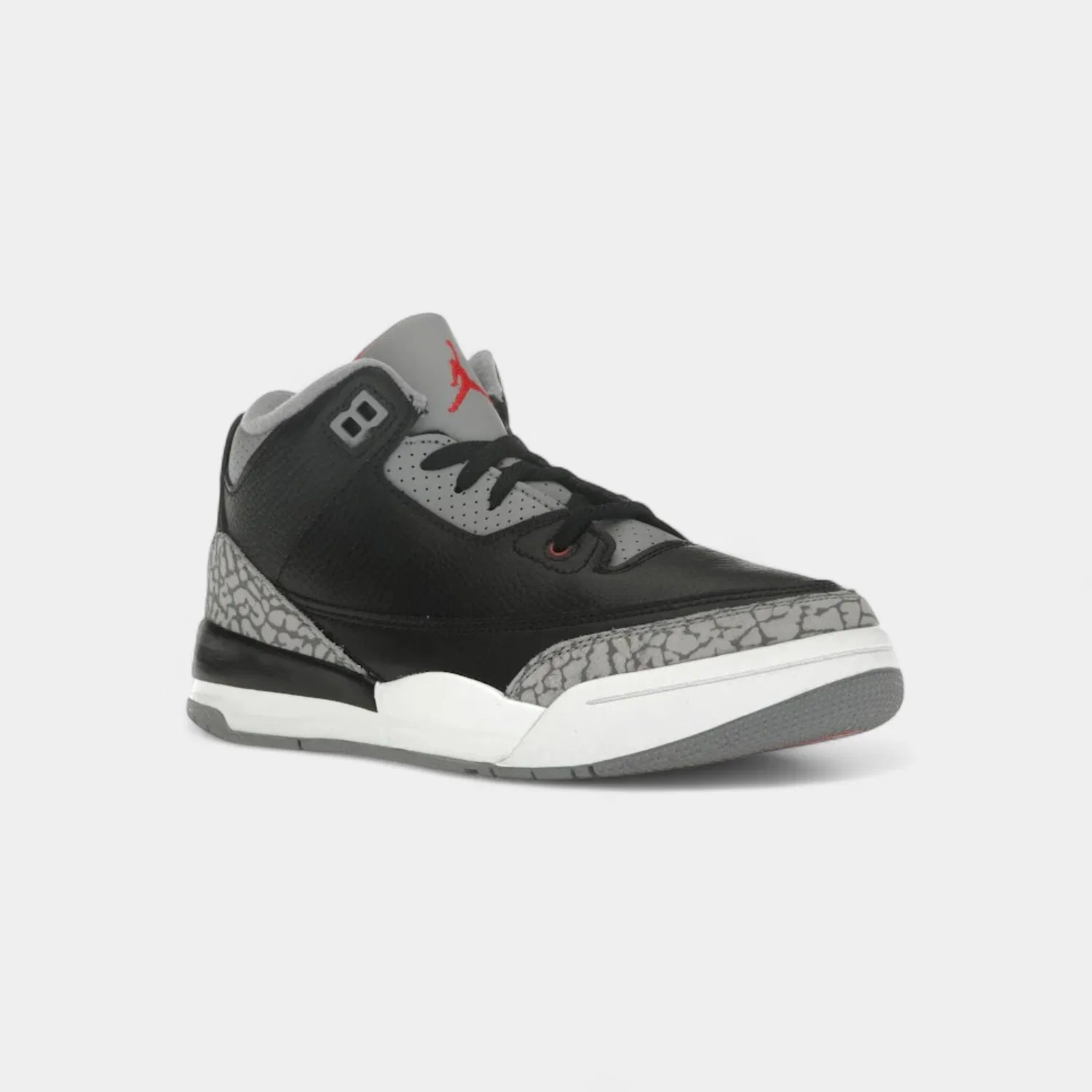 Детские кроссовки Jordan 3 Retro Black Cement (2024) (PS), Schwarz — фото 2