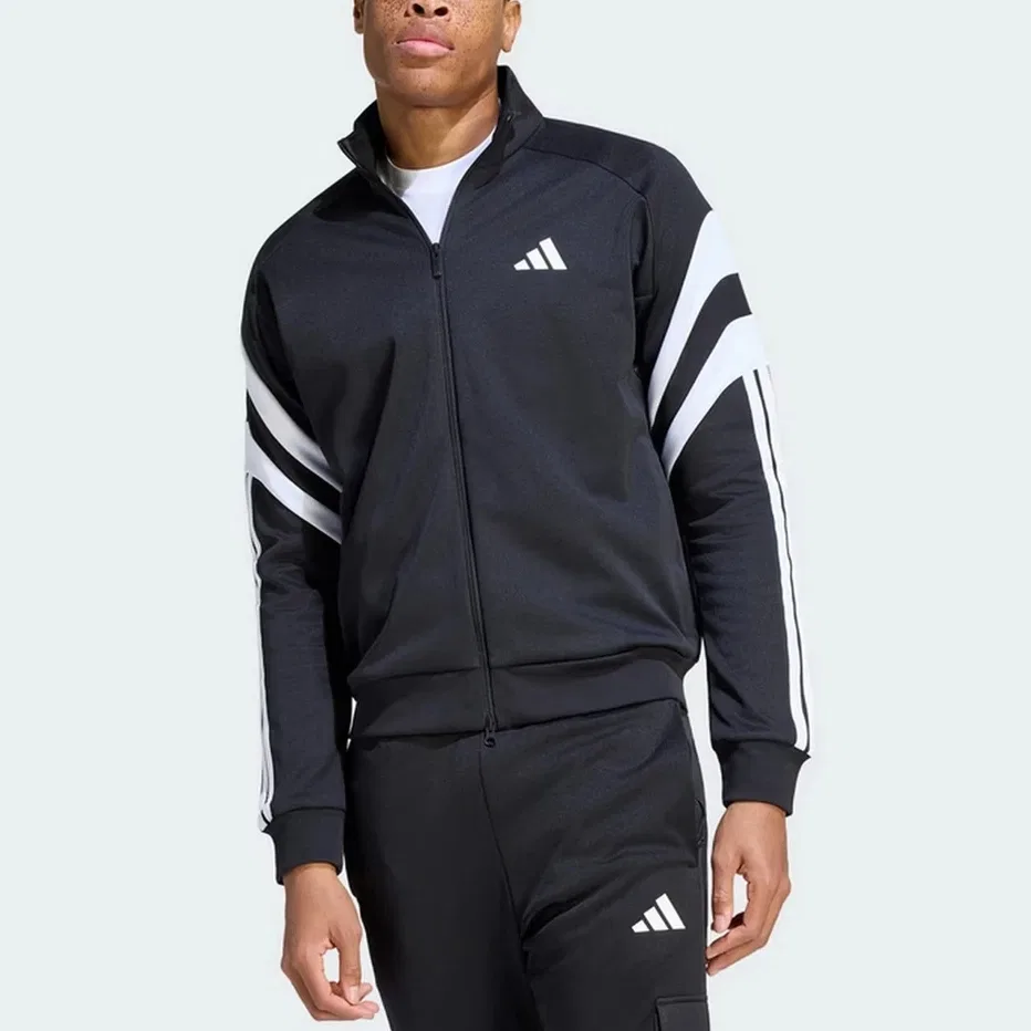 Мужская куртка с воротником-стойкой Adidas, черный — фото 3