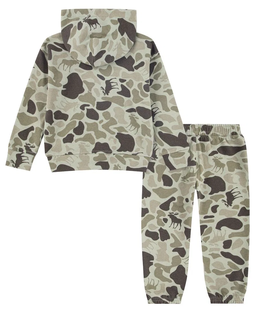Комплект из худи и брюк для мальчика, с камуфляжным принтом, Moose Camo abercrombie kids — фото 2