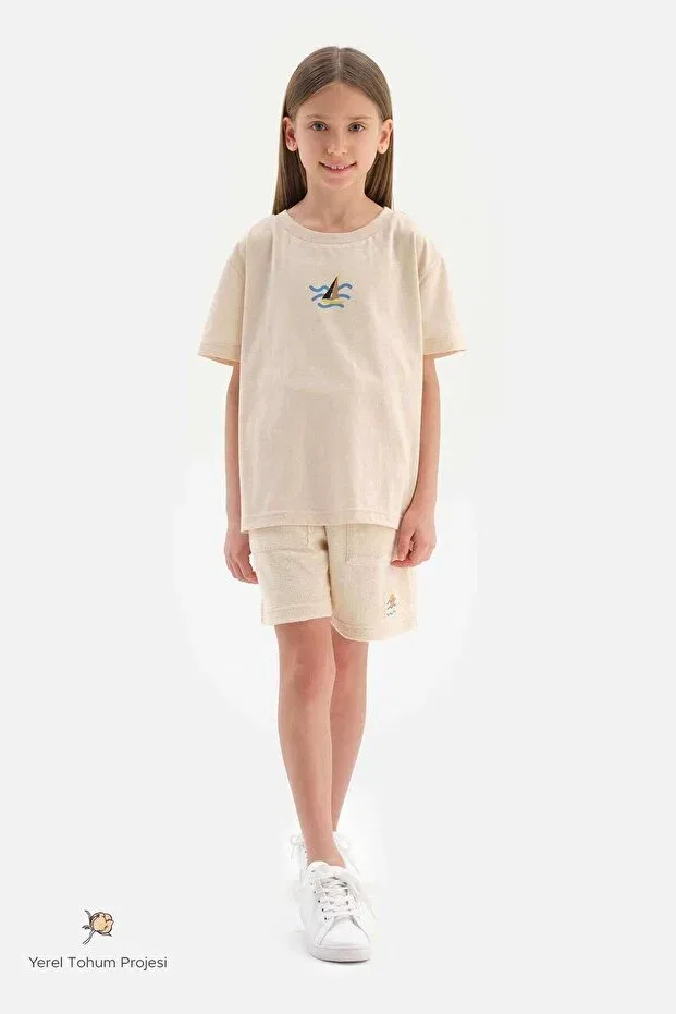 Детские шорты для девочек хлопковые Dagi, Beige