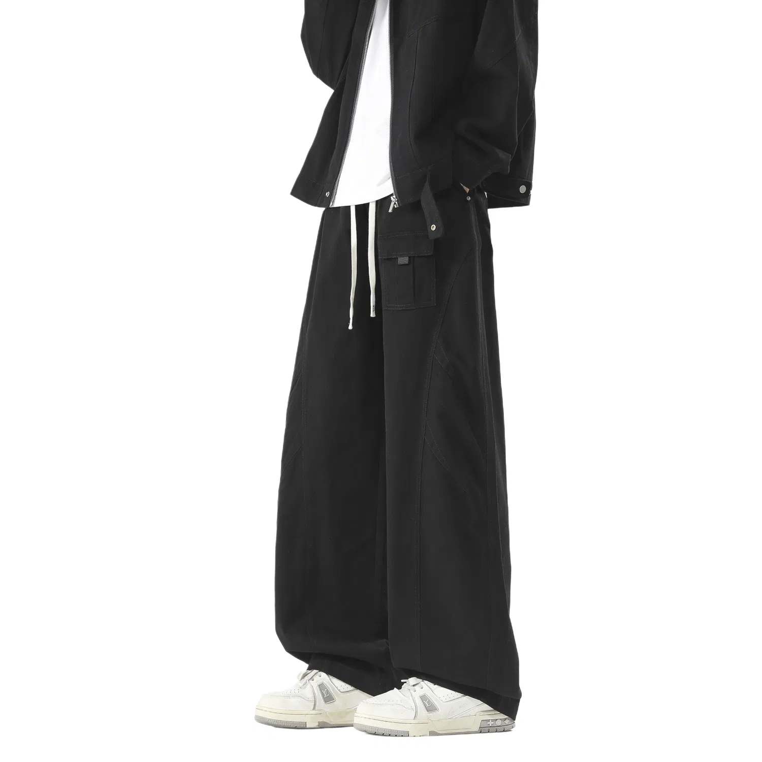 Детские карго-брюки свободного кроя с широкой штаниной Jeep Leisure Collection, Black