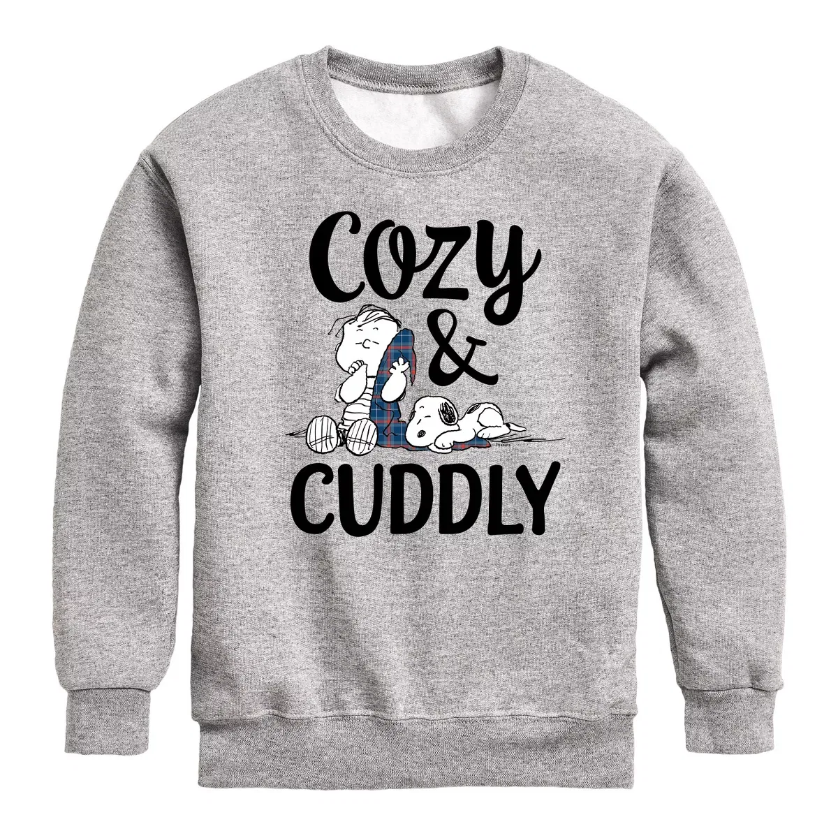 Детский свитшот с длинным рукавом Snoopy and Linus Cozy And Cuddly Peanuts, Athletic Heather