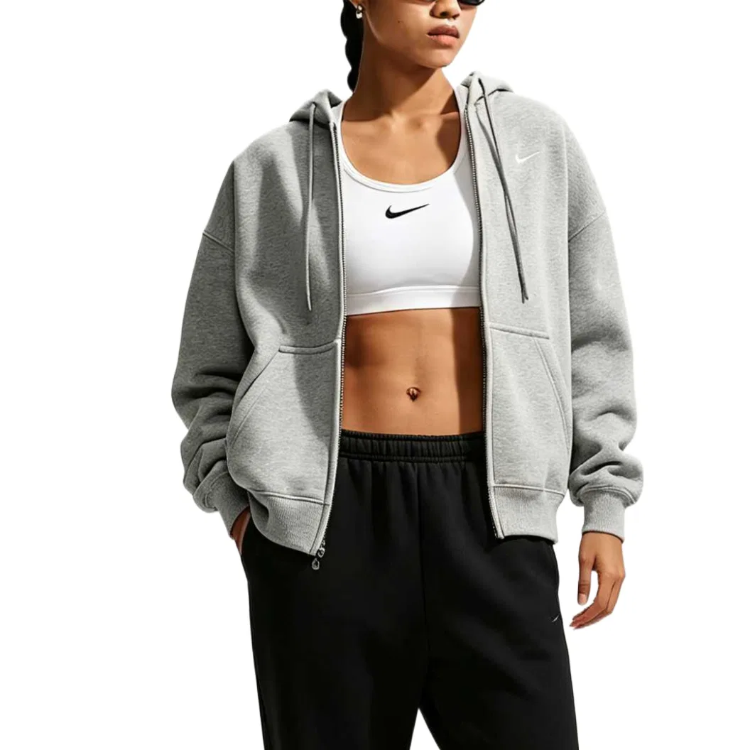 Женский свитшот с капюшоном Nike, Dark Gray/Sail White