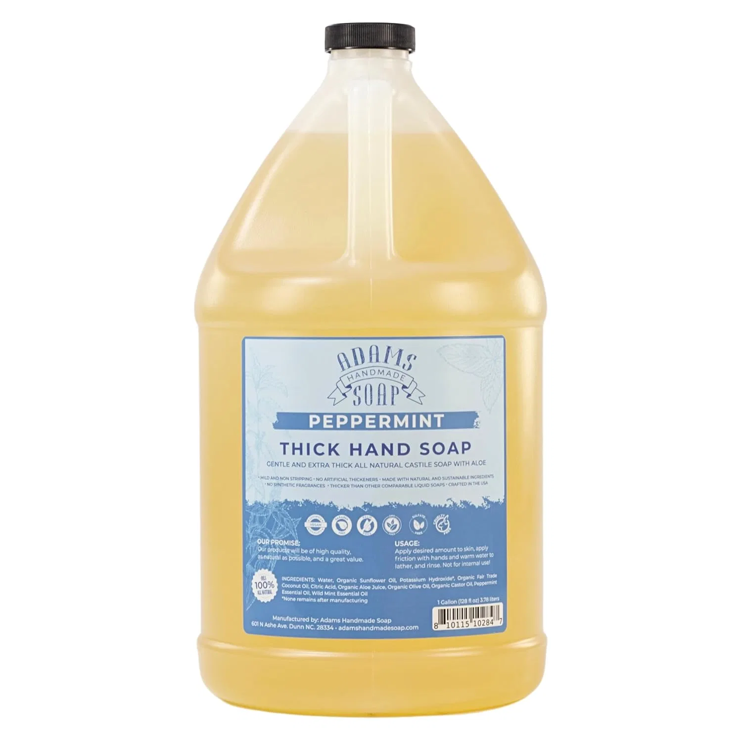 Жидкое мыло Hand Soap, Nachfüllpackung, 3,8 л, Mint, Adams Handmade Soap