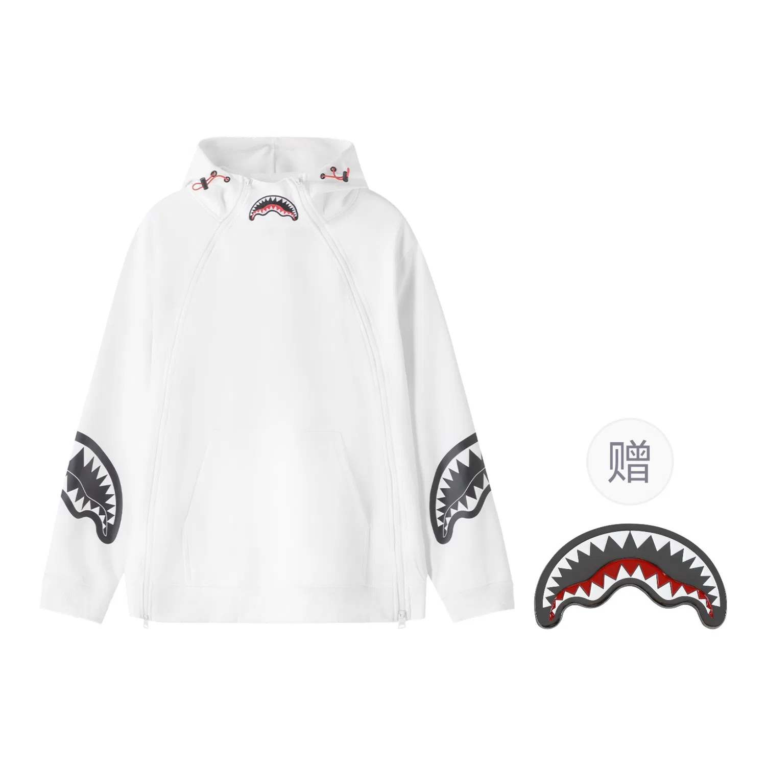 Детский худи с капюшоном с принтом SPRAYGROUND, Raw White
