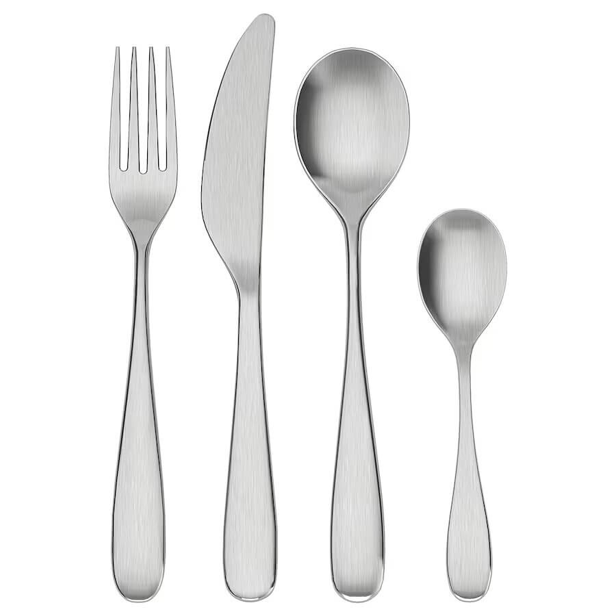 Столовый набор Ikea Behagfull, 24 предмета, серебряный