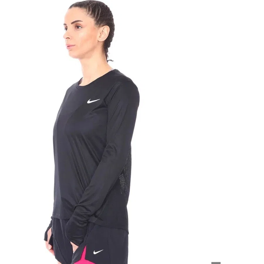Лонгслив женский с длинным рукавом Miler Top Ls Nike, Черный — фото 2