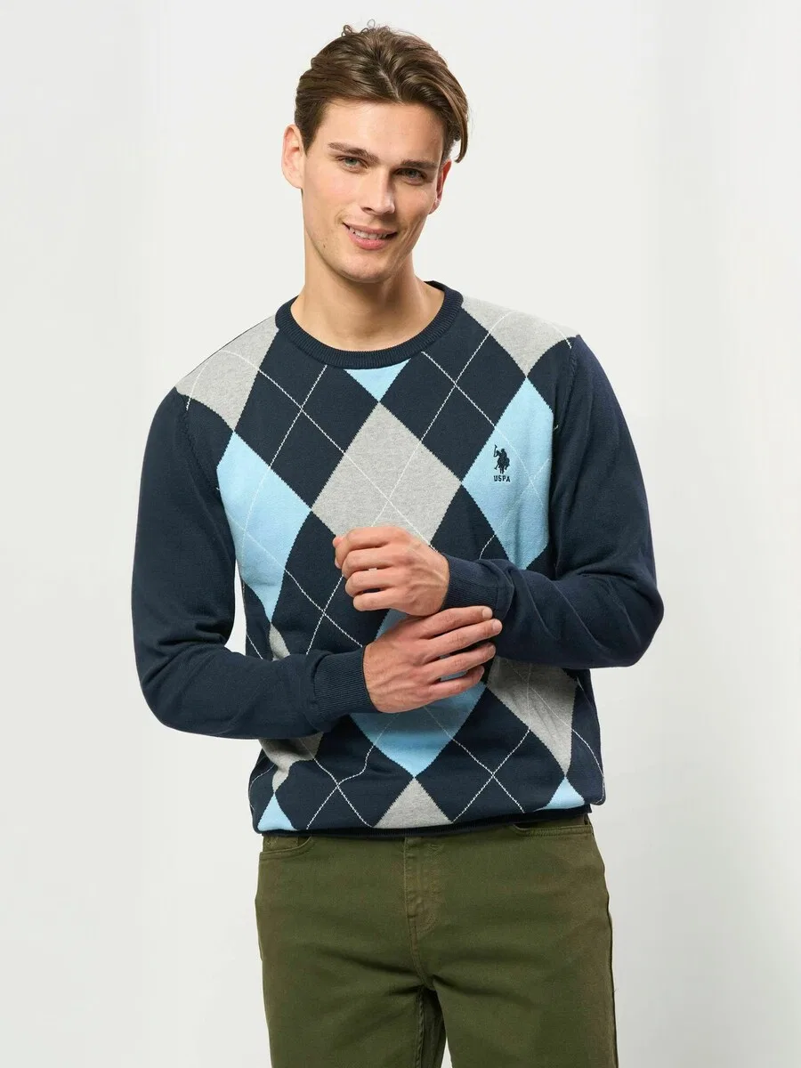 Свитер U.S. POLO ASSN. 'UMDelvin' сапфирового цвета — фото 2