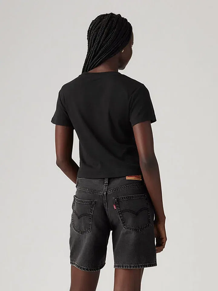 Женская укороченная футболка с круглым вырезом Levi's, Black — фото 2