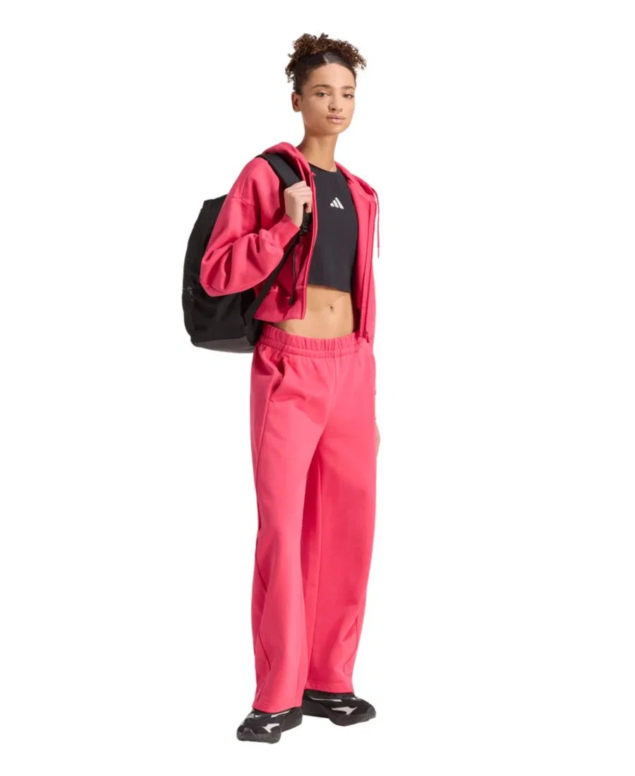 Женская куртка-худи на молнии Essentials Contemporary Fleece Full-Zip Hooded Jacket adidas, Power Pink — фото 2