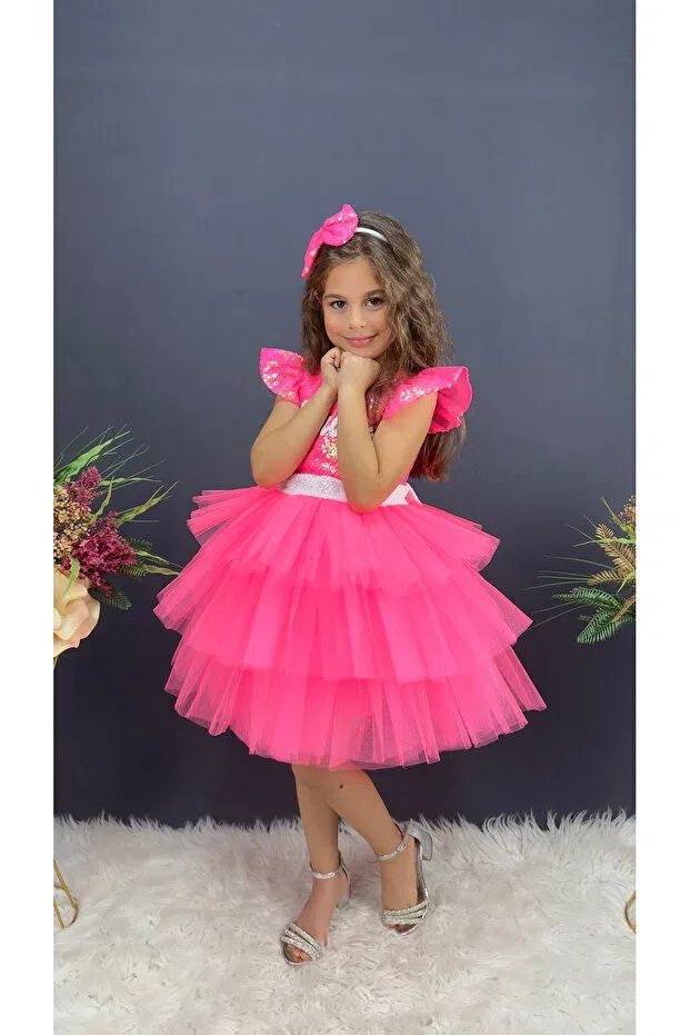 Детское платье для девочек без рукавов Crowned birthday party evening dress Delfini Kids, Pink