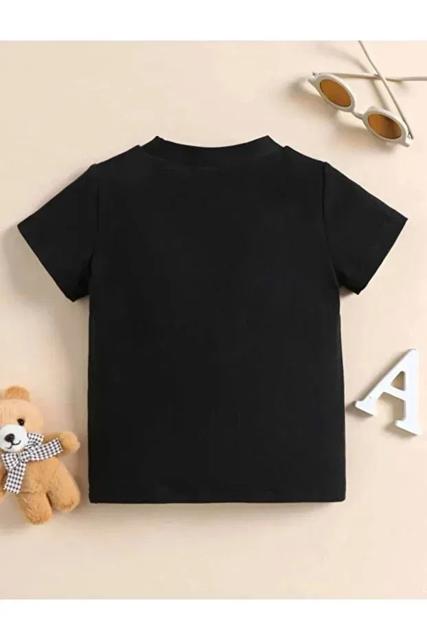 Детская футболка с принтом A Bear Teddy Bear Printed Oversize Daxia, Siyah — фото 3