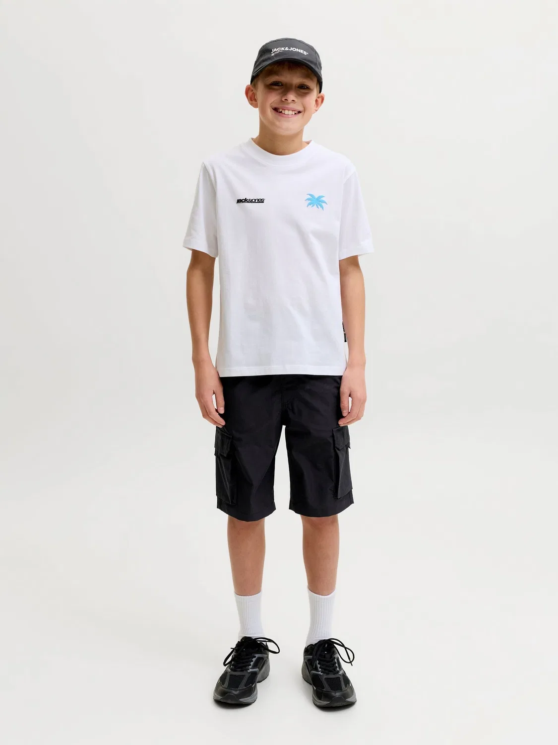 Шорты карго Tech Cargo Jogger JACK & JONES JUNIOR, черный — фото 4