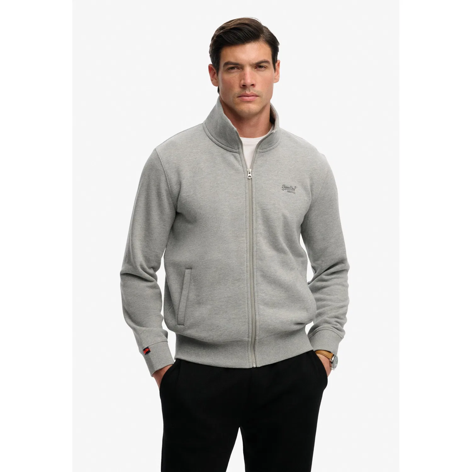 Мужской свитшот с капюшоном с логотипом Superdry, Sleet Grey Marl — фото 2