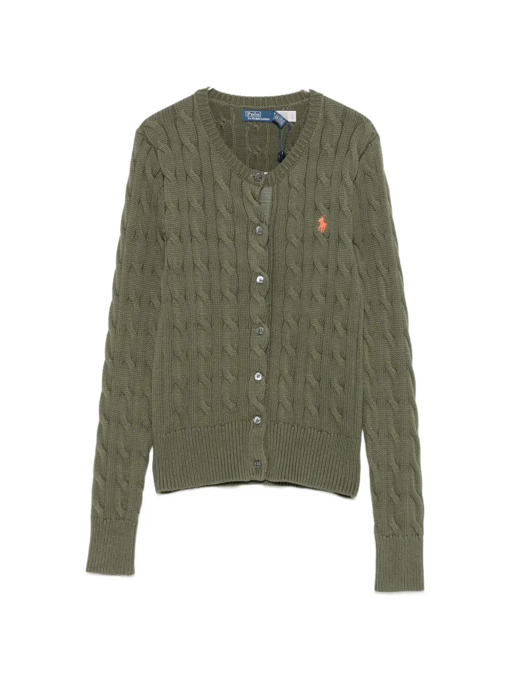 Кардиган вязаный косами Polo Ralph Lauren, зеленый