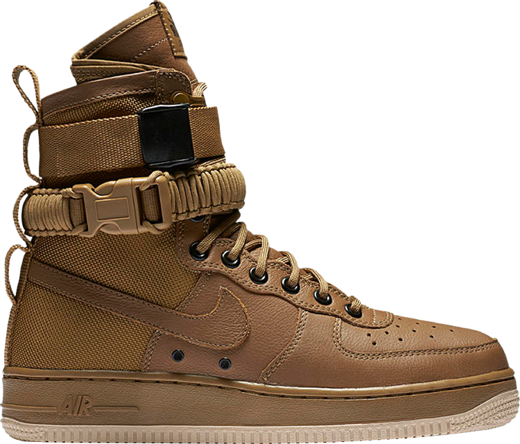 Кроссовки Nike Wmns SF Air Force 1 High 'Golden Beige', коричневый - фото