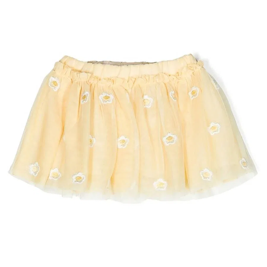 Юбка из тюля с вышивкой Daisy Gauze Stella McCartney, Giallo/Embroidery