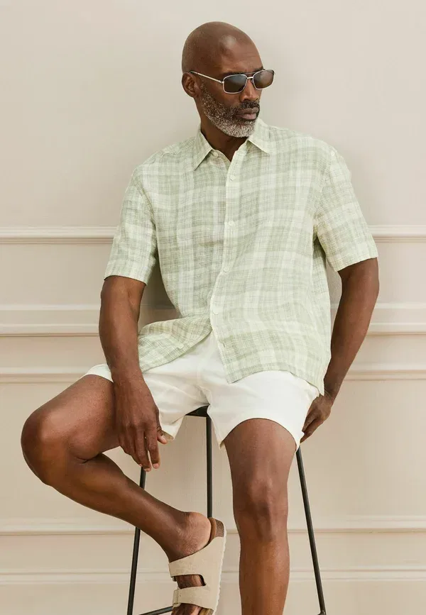 Рубашка с клеткой Shirt Next, green check, зеленый — фото 4