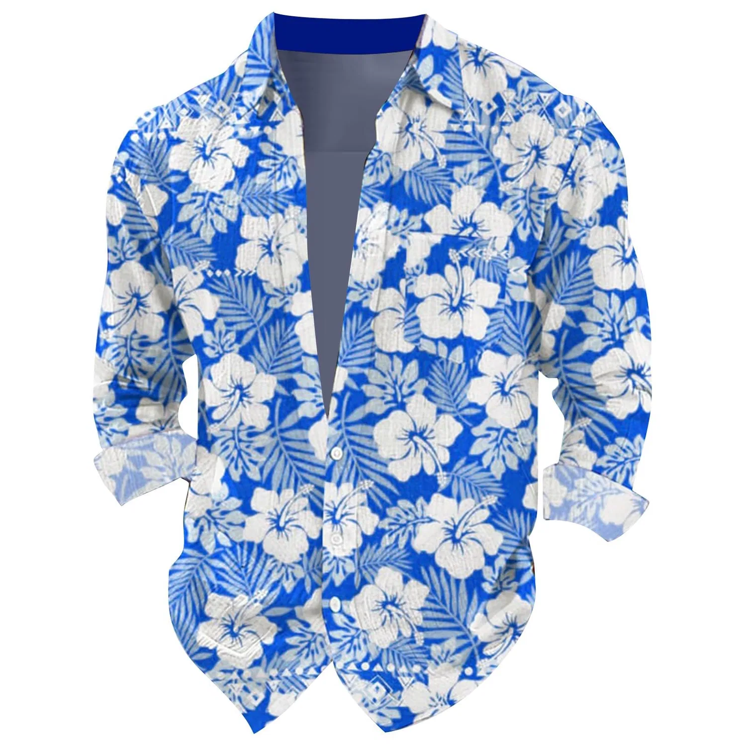 Мужская рубашка с принтом Summer Hawaiian Shirts, blue — фото 2