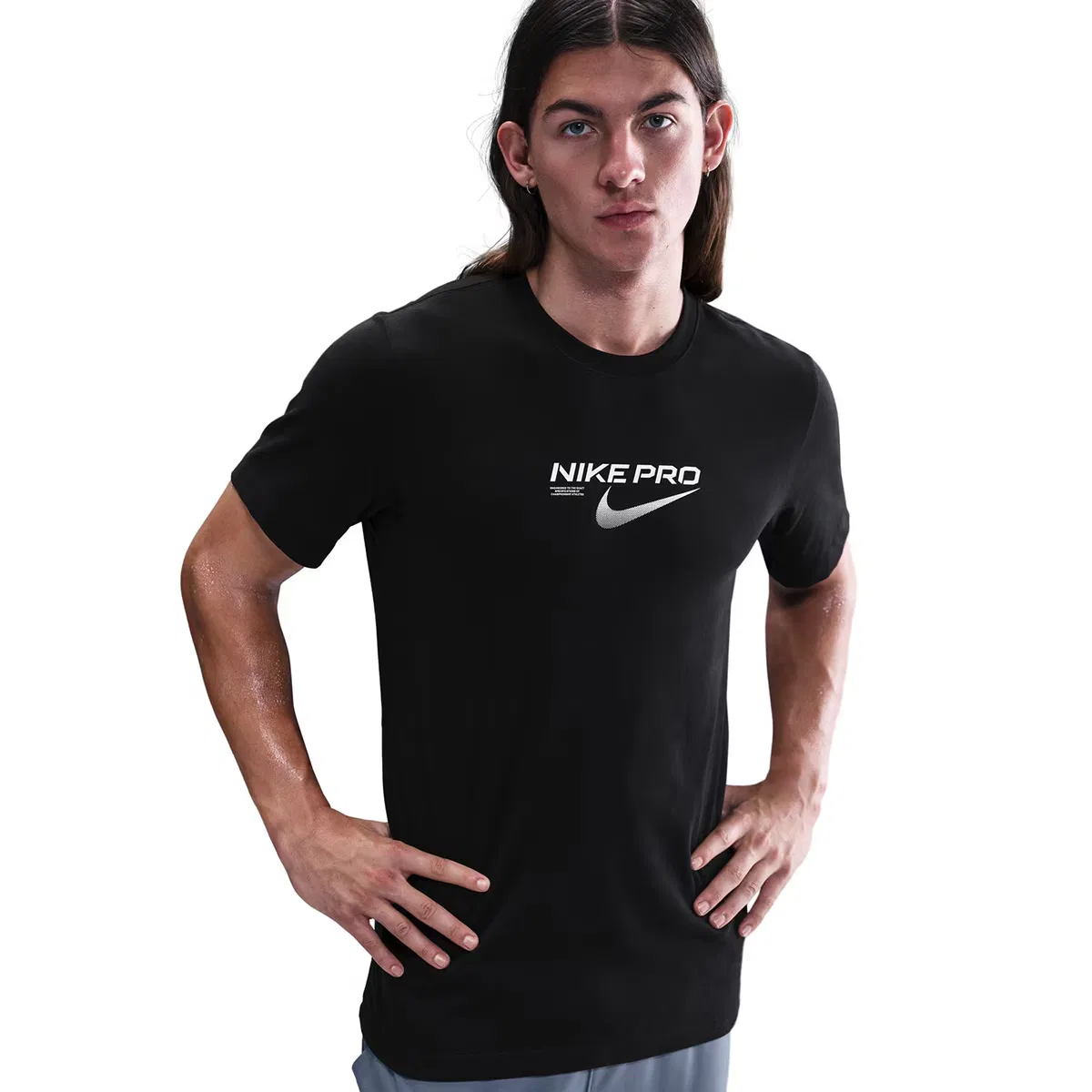 Мужская футболка, Dri-FIT Tee Pro Training, Nike, черный — фото 3
