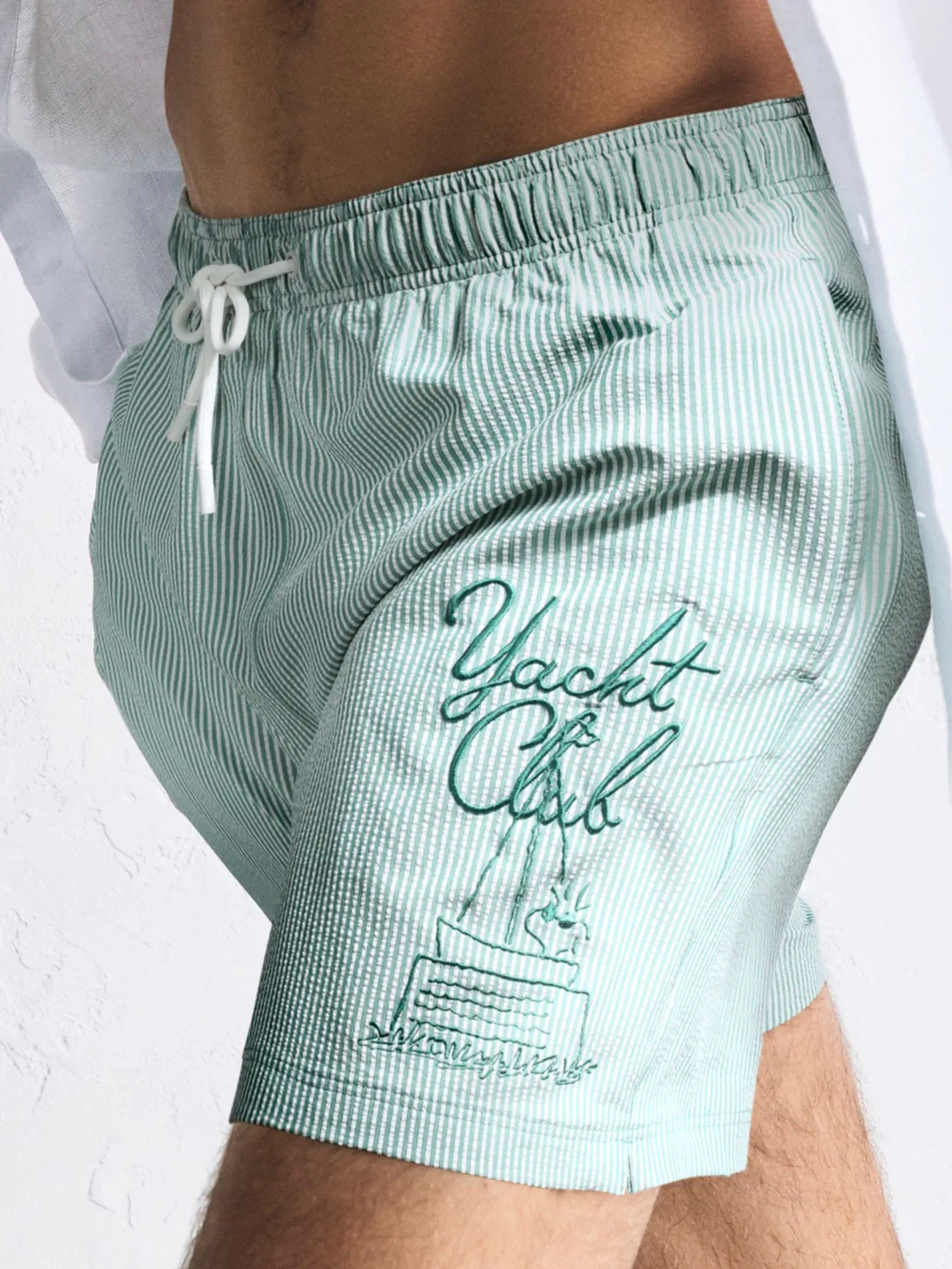 Плавки полосатые Snoopy Yacht Club Next, зеленые/белые — фото 3