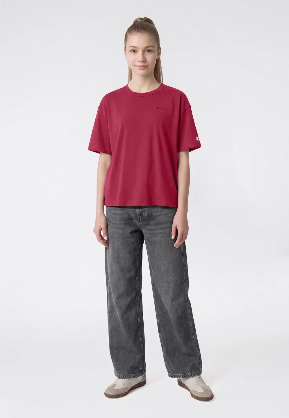 Спортивная футболка свободного кроя в классическом стиле Champion, Red — фото 2