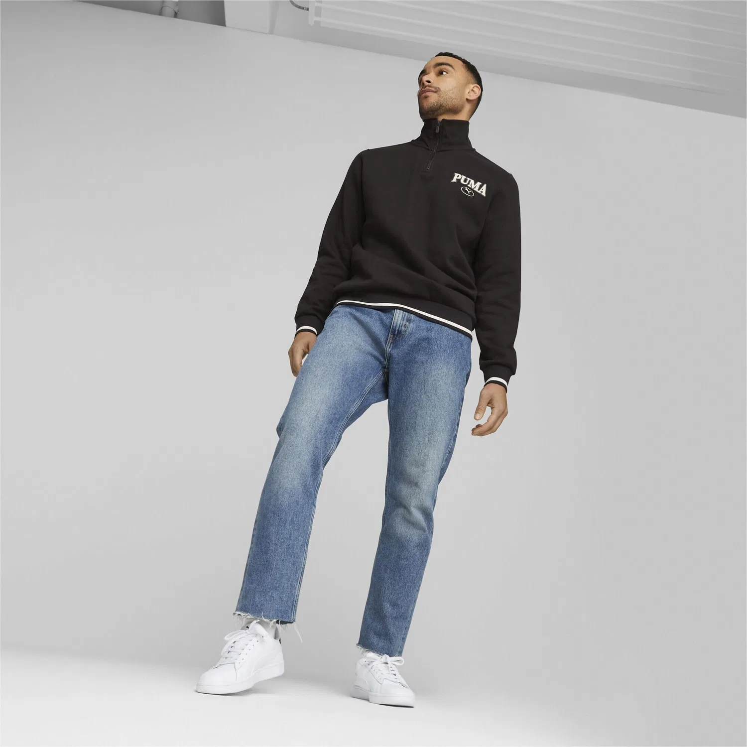 Детские кроссовки для девочек и мальчиков с замшевым верхом PUMA Smash 3.0 L PUMA White PUMA Navy PUMA Gold — фото 3