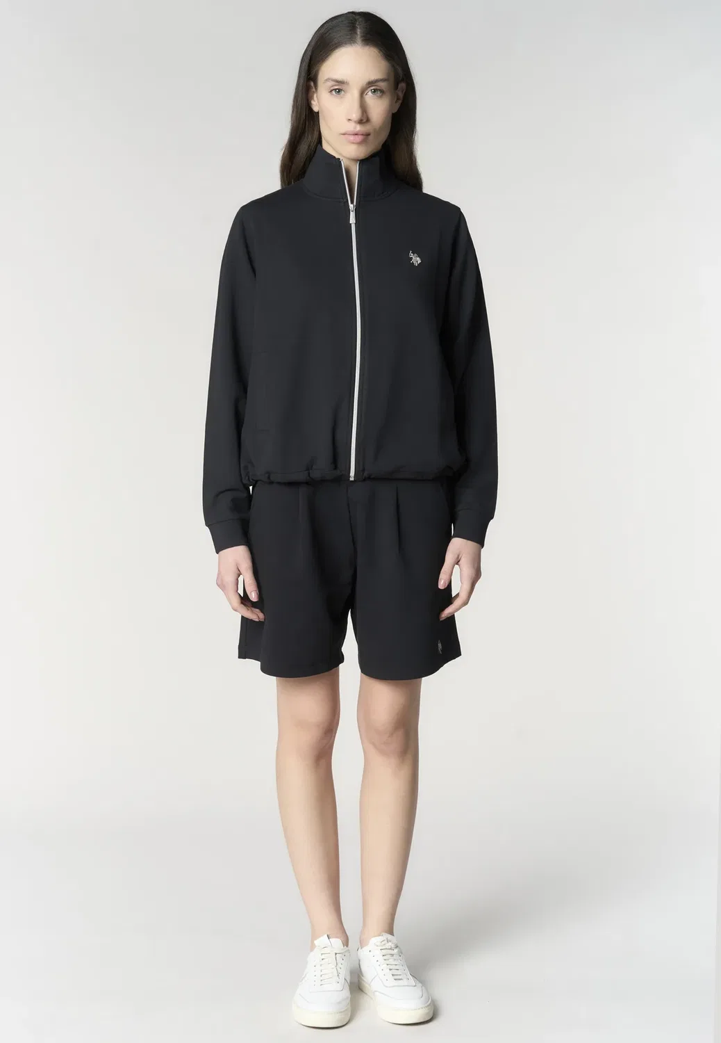 Pantalone corto sportivo da donna con vita elasticizzata e pinces frontali - спортивные штаны U.S. Polo Assn., Nero — фото 2