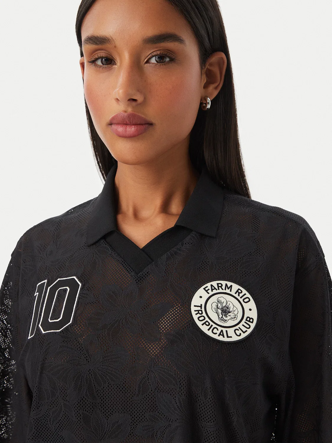 Женская футболка свободного кроя Farm Rio Adidas, черный — фото 4