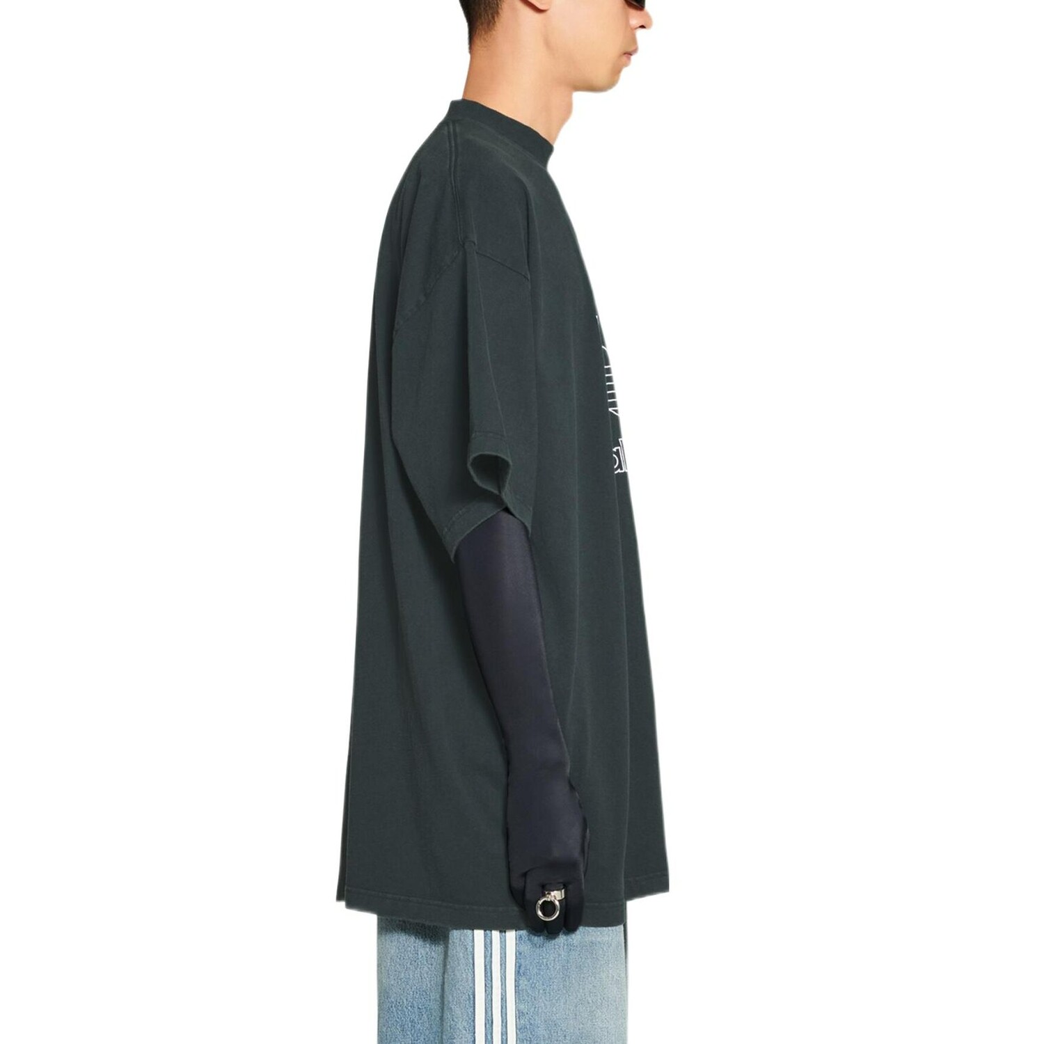 Футболка Balenciaga x ADIDAS свободного кроя, хаки — фото 4