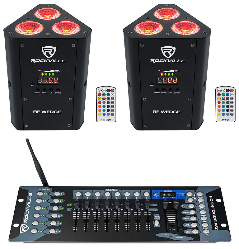 

Комплект Rockville RF WEDGE BLACK RGBWA + UV Батарея Wireless DMX Up Lights + Контроллер RF WEDGE BLACK + Rockforce W2